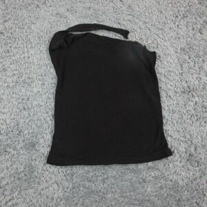 Edikted Tank Top Womens XS Black Rhia Cowl Neck Halter Ring Strap NWT